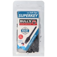 Bull&#39;s Superkey Softspitzen, 1/4BF, 8mm, schwarz, 100 Stück