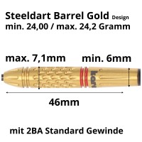 Steeldart Commander Gold, 90% Tungsten, 24 Gramm