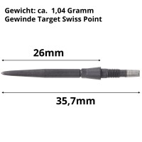 Target Swiss Point Storm, Steeldartspitzen, schwarz, 26mm