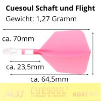 Cuesoul integrierte Dart Flights AK7, Standard S, pink transparent