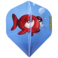 Motiv Fisch 3D Life, Dart Flight hellblau mit Motiv, 3 Stück