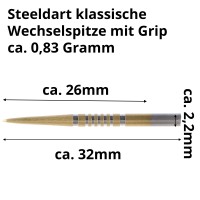 Dart CD Grip Steeldartspitzen, MK4, gold, 32mm