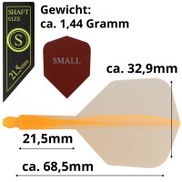 Dartflight Zero Stress, Small S, short, orange, Gr. S, 21,5mm