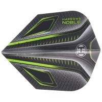 Harrows Noble Dartflight, No6, Standard, schwarz grün, 3 Stück