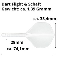 Fenix Dart Flight und Shaft, All-In-One System, weiß, 28mm