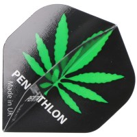 Pentathlon Dartflight Cannabis schwarz, 100 Micron, 3 Stück