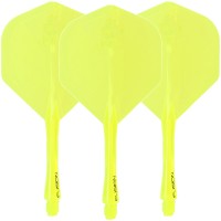 Winmau Fusion Dart Flight und Shaft, Standard, neon gelb, intermediate, 28mm