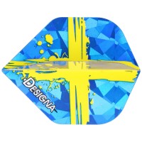 Dart Flight mit der Schweden Fahne, blau gelb, 44x34mm