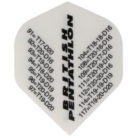 Pentathlon Dartflight Scorer-Weiß, 3 Stück