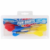 Fun Darts, 9 Softtip-Dartpfeile in rot gelb blau