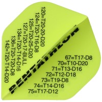 Pentathlon Dartflight Scorer-Neongelb, 3 Stück