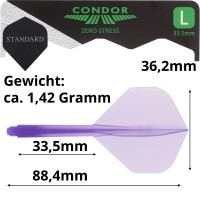 Condor Dartflight Zero Stress Standard L, Gr. L, lila, 33,5mm, 3 Stück