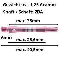 Aluminium Dartschaft Pink, Short, 3 Stück