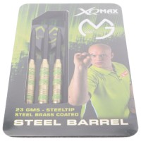 XQMax Steel-Dartpfeile MvG, 23g, Messing-Grün