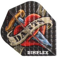 Dimplex Dart Flights 3fach DARTS Schwarz, 3 Stück Standard Ausführung