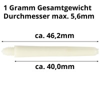 Nylon Schäfte natural, 4,0cm, 3 Stück