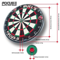 BULL&#39;S Focus II Bristle Dart Board | 45,5 cm