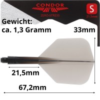 Condor Dartflight Zero Stress, Standard S, short, Schwarz, Gr. S, 21,5mm