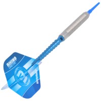 Dart-Komplettset Soft, silber/blau, Flights Winmau Rhino, 18 Gramm