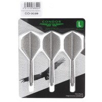 Condor Dartflight Zero Stress Glitter, Standard Gr. L, long, silber, 33,5mm