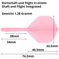 Fenix Dart Flight und Shaft, All-In-One System, Rosa, 28mm