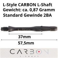L-Style Schaft Carbon, 370 Silent Slim, schwarz, 3 Stück