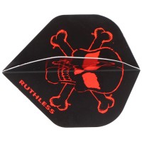 Dartflight Totenkopf schwarz rot, 3 Stück