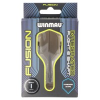 Winmau Fusion Dart Flight und Shaft, Standard, dunkelgrau, intermediate, 28mm