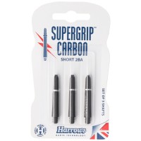 Harrows Supergrip Carbon Schaft, short, schwarz und silber, 3 Stück