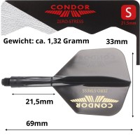 Condor Dartflight Zero Stress, Gold Logo, Small S, short, schwarz, Gr. S, 21,5mm