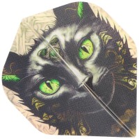 Designa Dartflight Black Cat Schwarze Katze, No2 Std, 100 Micron, 3 Stück