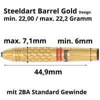 Steeldart Commander Gold, 90% Tungsten, 22 Gramm