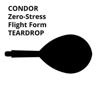 Dartflight Zero Stress, Teardrop S, weiß, 21,5mm