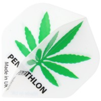 Pentathlon Dartflight Cannabis weiß, 100 Micron, 3 Stück