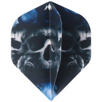 Totenkopf Dart Flights Skull, blau schwarz, No2, 3 Flights